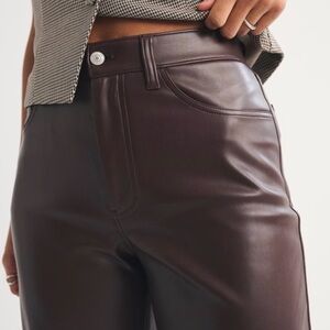 Abercrombie & Fitch Curve Love 90s High Rise Faux Leather Pants
